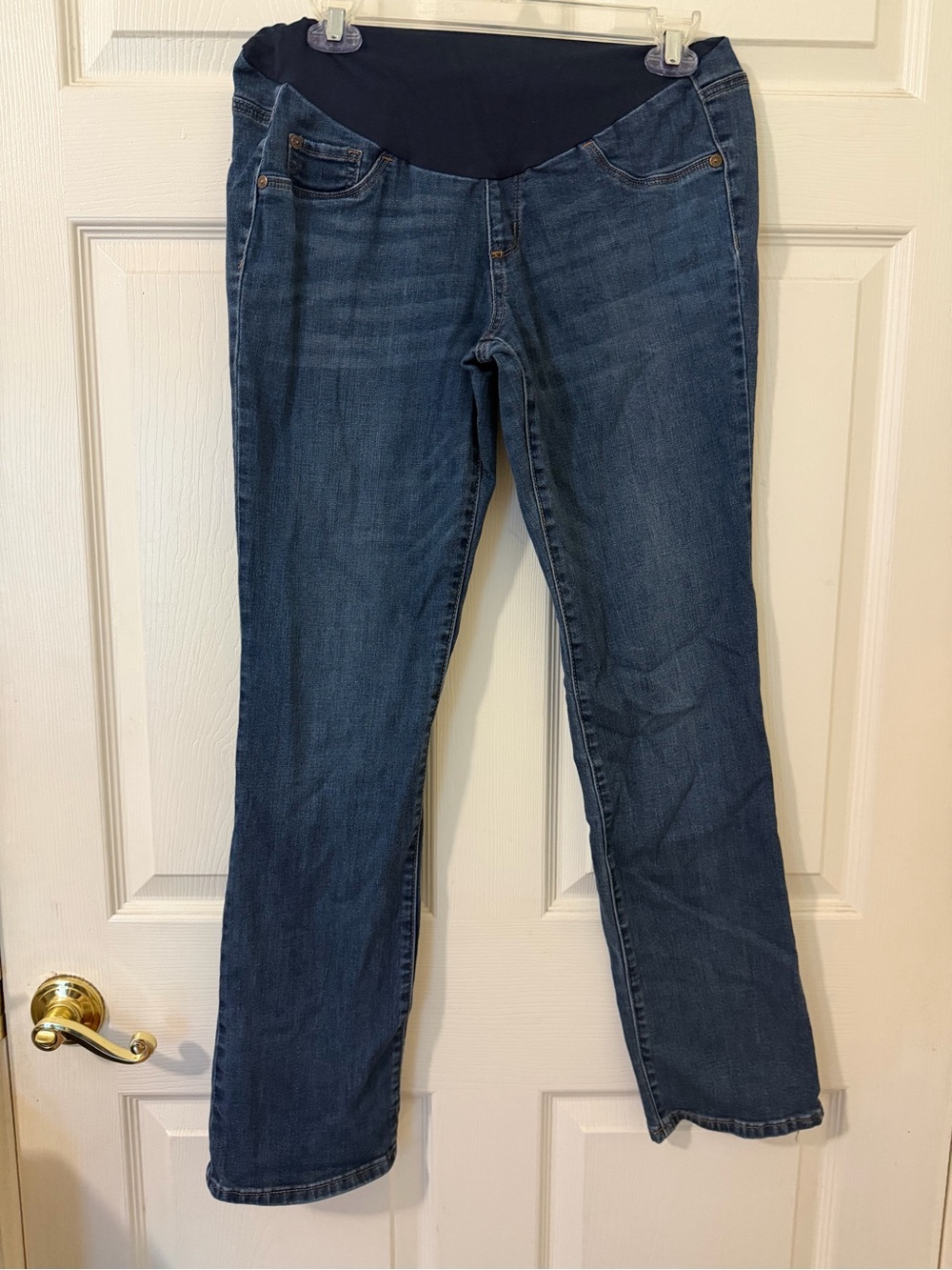 Indigo Blue Motherhood Maternity Secret Fit Belly Straight Jeans M
